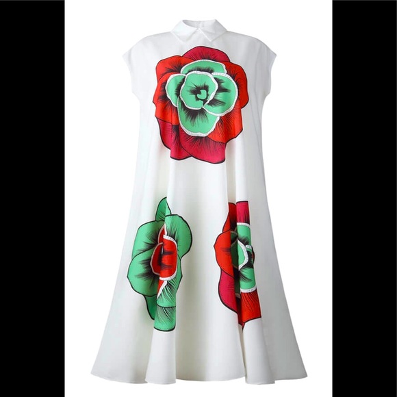 Vintage Style Floral White Ankle Length Dress - Picture 2 of 6